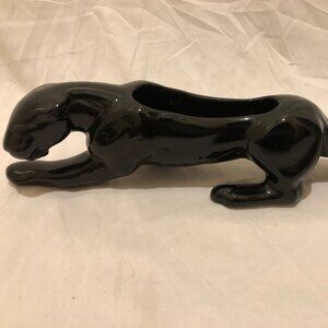 Vintage MCM Royal Haeger-Style Black Panther 15-inch Ceramic Planter